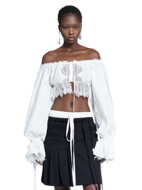 Jorunn Crop Top With Distressed Lace Details