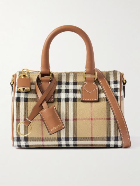 Burberry Leather-trimmed Checked Tote