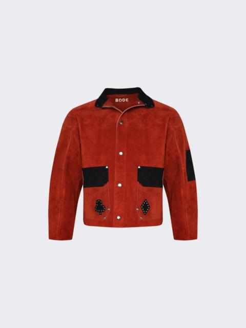 BODE Deck Of Cards Studded Jacket Red And Black