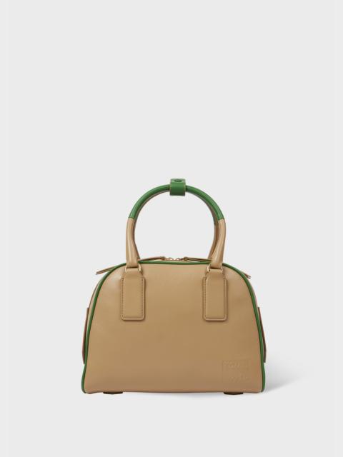 Paul Smith Women's Taupe Leather Contrasting Trim Top Handle Bag