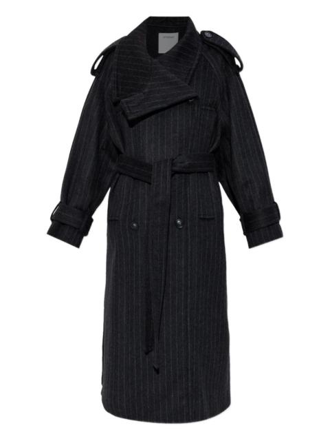 Sportmax pinstripe-pattern belted coat