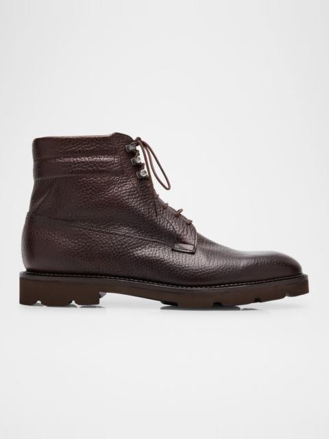 John Lobb Men's Alder Grained Leather Hiking Boots