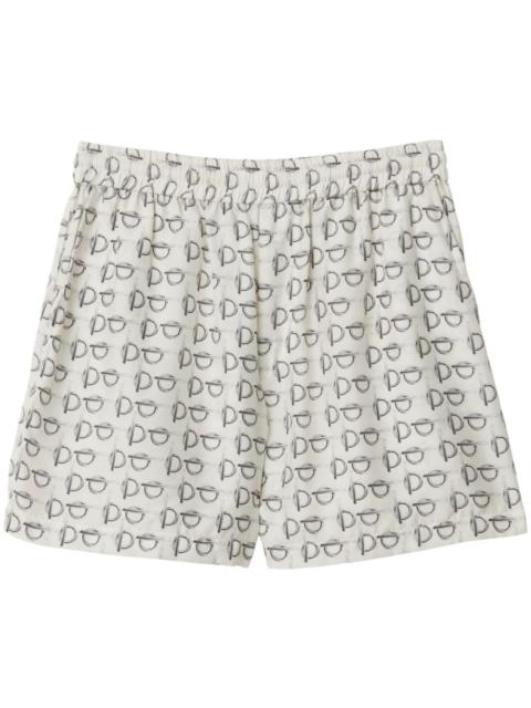 toggle-print silk shorts