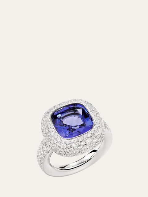 Pomellato Nudo 18K White Gold Diamond and Tanzanite Ring