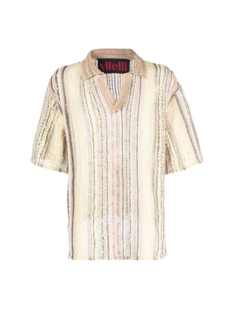 vitelli vertical-stripe knitted polo shirt