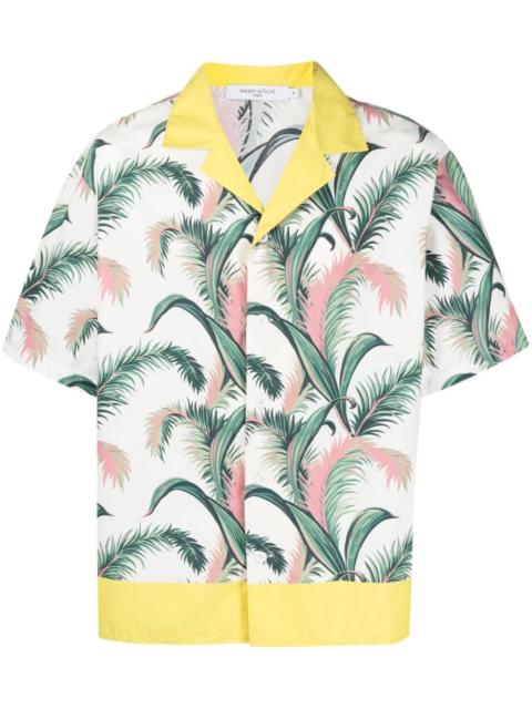 Maison Kitsuné botanical-print short-sleeve shirt