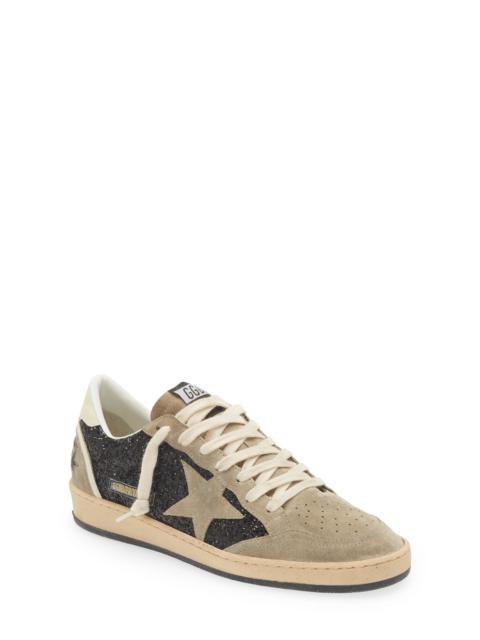 Ball Star Low Top Sneaker in Black Glitter/Taupe