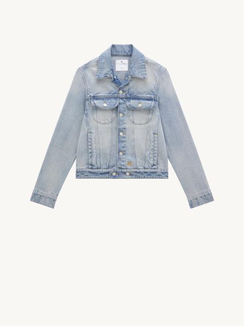 courrèges DIRTY BLUE DENIM STRAP JACKET