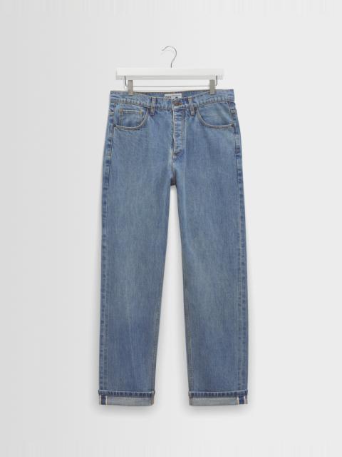 Wax London Russell - Blue Wash Selvedge Straight Fit Denim Jeans