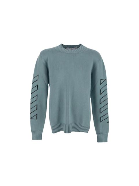 Off-White OFF-WHITE Arrows Diag Outline Intarsia Knit Sweater Light Green