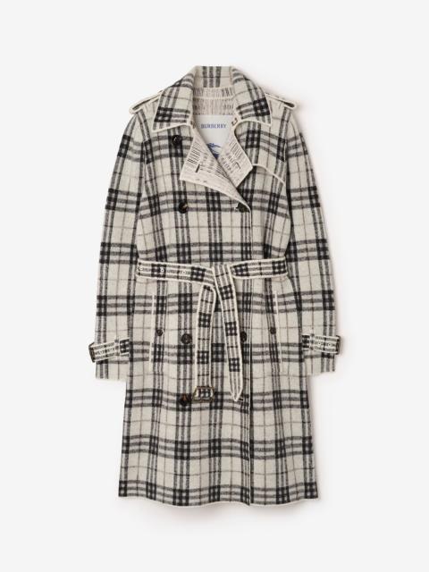 Burberry Mid-length Cashmere Wool Blend Trench Coat