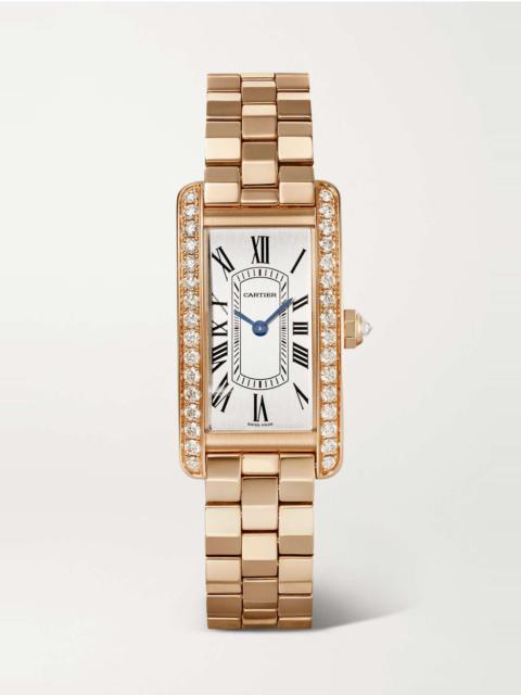 Cartier Tank Américaine 35.4mm small 18-karat rose gold diamond watch