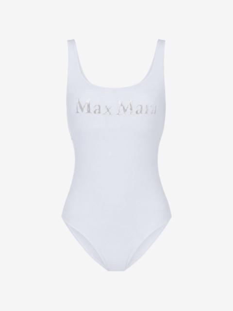 Max Mara logo-motif scoop-neck swimsuit