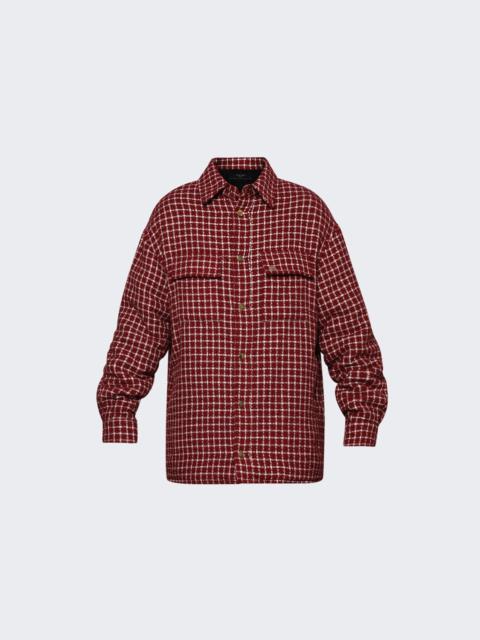 AMIRI Boucle Padded Overshirt Deep Red