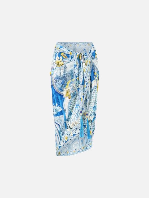 CAMILLA WOVEN SHORT SARONG WITH TASSELS
