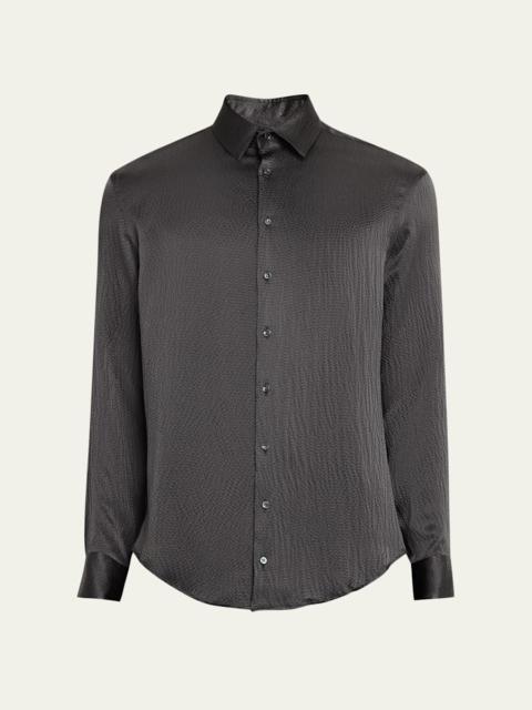 GIORGIO ARMANI Men's Textured Silk Sport Shirt