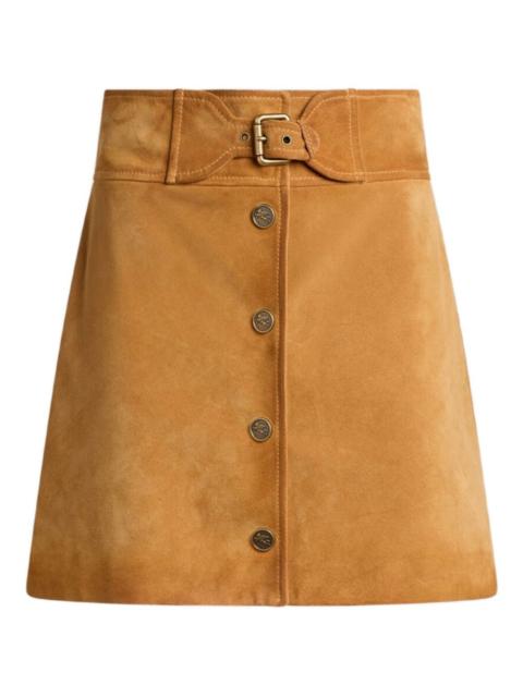 Etro buckle button suede mini skirt