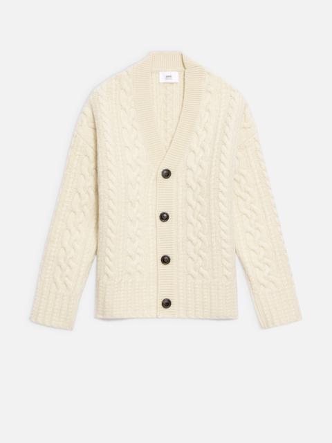 AMI Paris Cable Knitted Cardigan