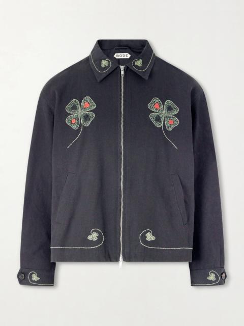 BODE Lucky Draw Embroidered Cotton-Twill Blouson Jacket