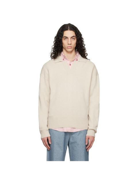 BOSS Off-White Johnny-Collar Virgin Wool Polo