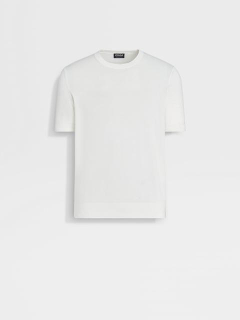 ZEGNA WHITE PREMIUM COTTON CREWNECK