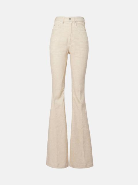 Rick Owens Bolan cotton and linen bootcut jeans