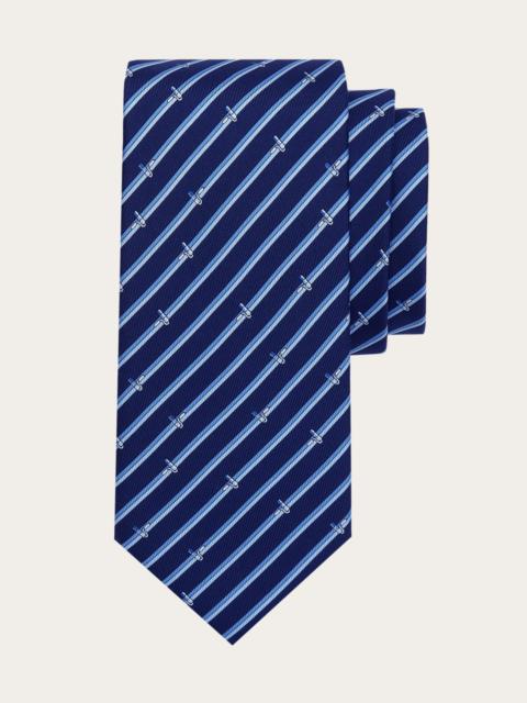 FERRAGAMO Tonal print silk tie