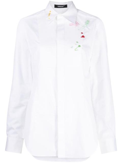 UNDERCOVER floral-embroidered cotton shirt