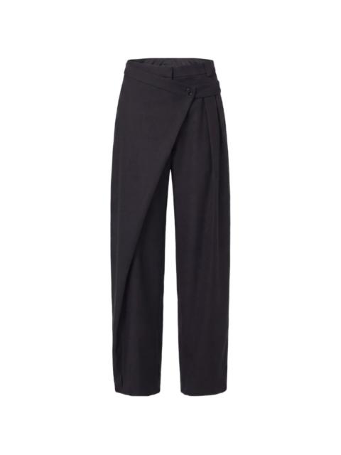 NICHOLAS asymmetric wrap-front trousers
