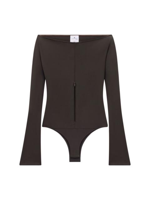 off-shoulder zipped bodysuit