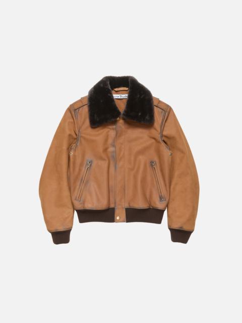 Acne Studios Suede bomber jacket - Cognac brown