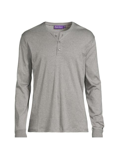 Ralph Lauren Men's Interlock Henley Shirt - Light Grey Heather