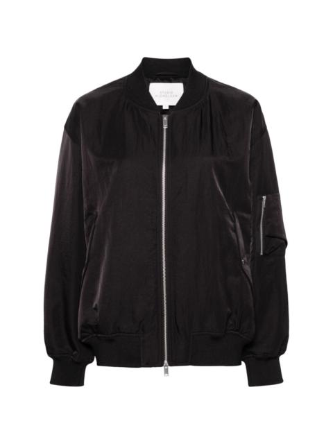 Kora crinkle-texture bomber jacket