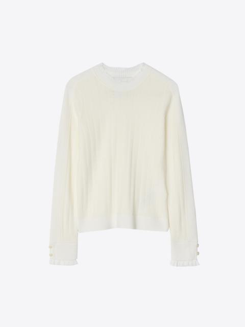 3.1 Phillip Lim Fluid Rib Sweater with Ruffle Cuff