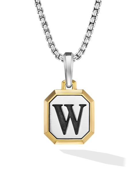 DAVID YURMAN Men's Initial Amulet in Sterling Silver - W Silver
