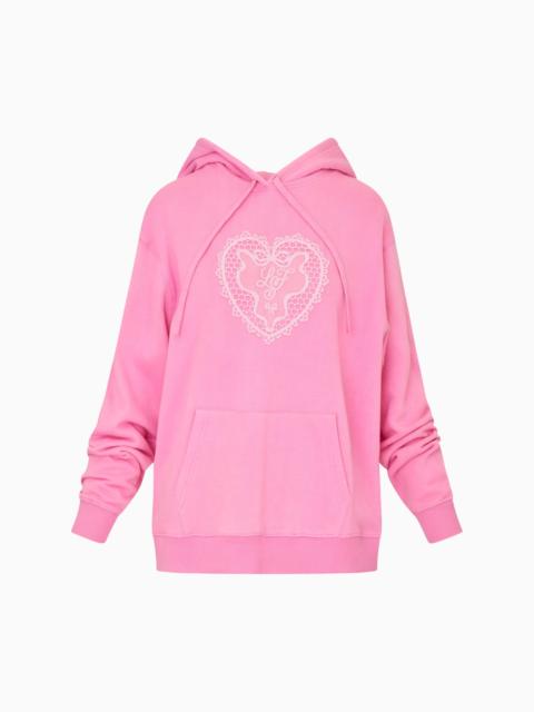 LoveShackFancy Nacova Heart Doily Fleece Hoodie