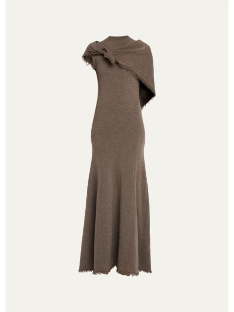 Monse Fringe-Hem Sleeveless Knit Midi Dress