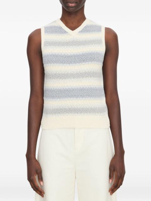 Vince striped V-neck vest