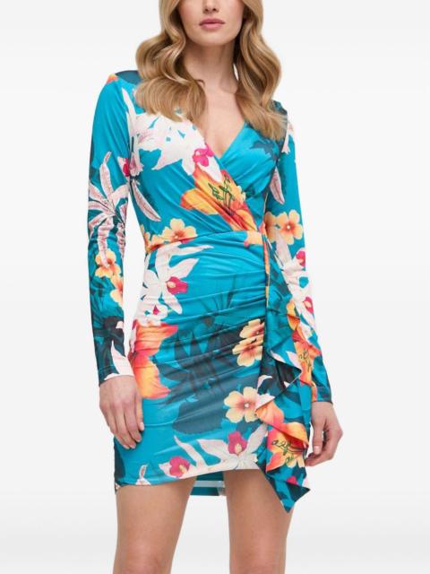 GUESS USA floral-print gathered mini dress