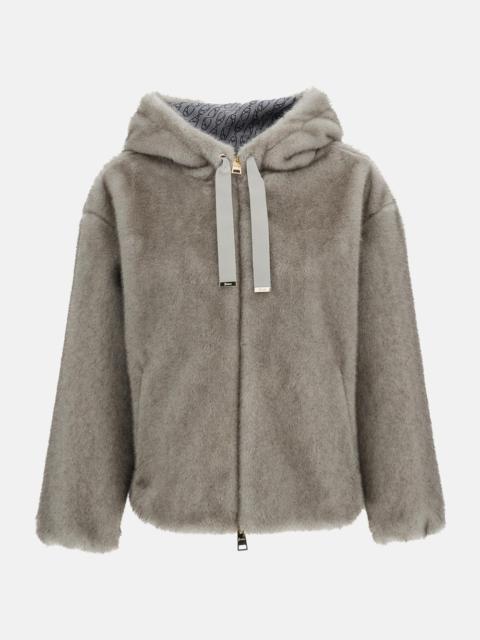 Herno Faux-fur bomber jacket