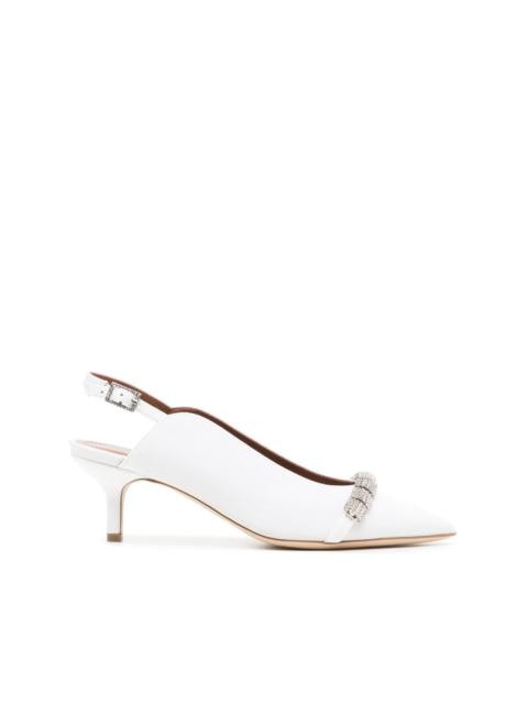 MALONE SOULIERS 50mm kitten-heel crystal-embellished pumps