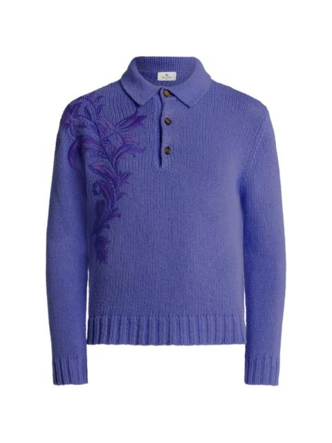 Etro floral-embroidered polo shirt
