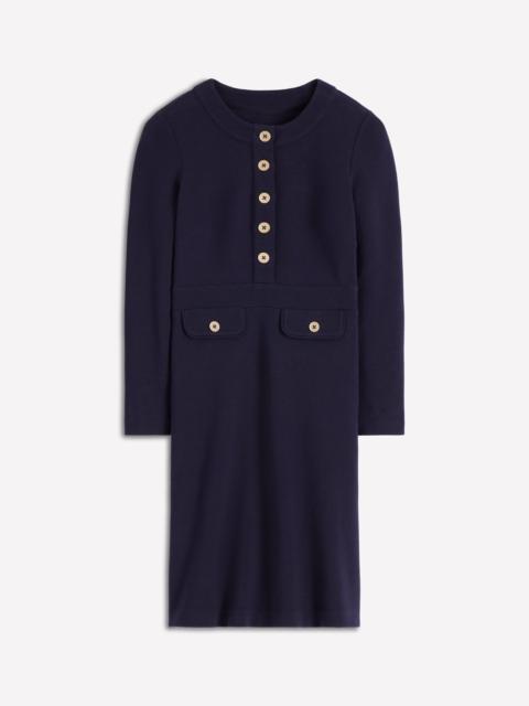 BODEN Lavinia Button Shift Dress-Navy