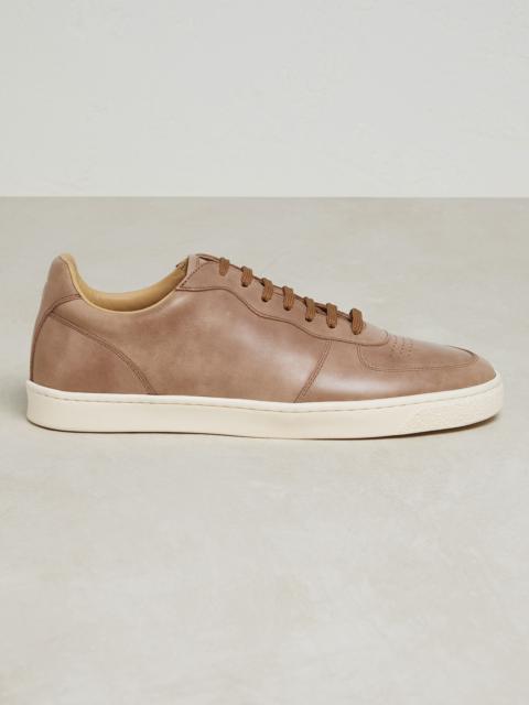 Brunello Cucinelli Dapple calfskin sneakers with natural rubber sole