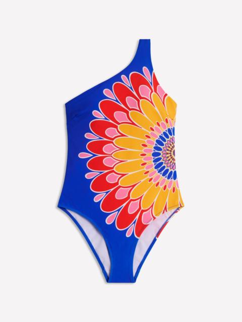BODEN One Shoulder Swimsuit-Blue, Artisan Petal