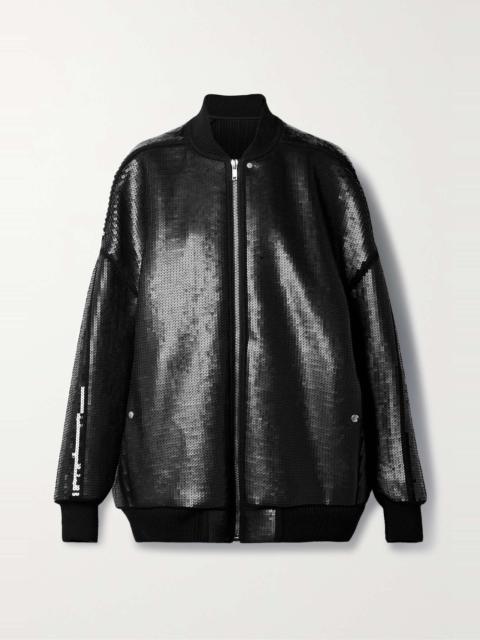 Peter Flight oversized sequined wool-felt bomber jacket