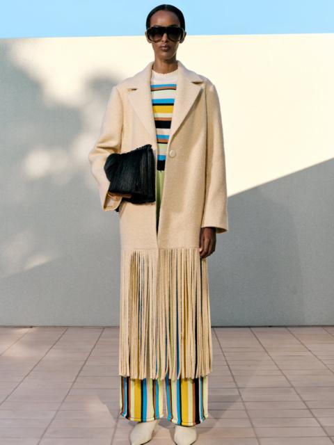 SIMONMILLER Vero Fringe Coat In Ivory