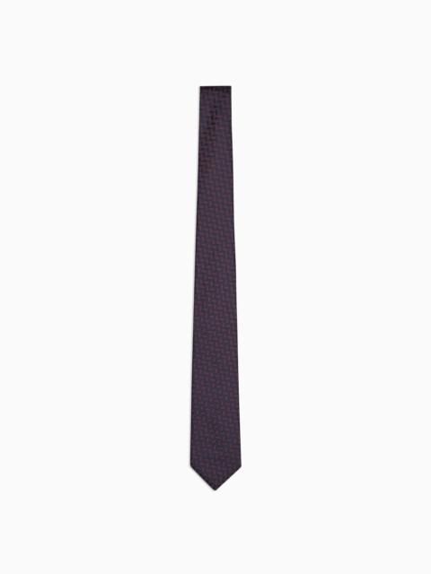 GIORGIO ARMANI Silk tie with geometric jacquard motif