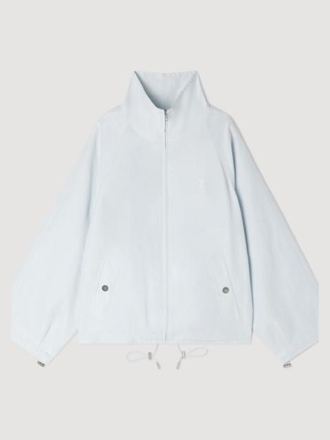 Sandro EMBROIDERED COLLAR OVERSIZED JACKET