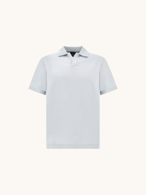 Paul & Shark OPEN‑COLLAR POLO SHIRT IN AQUA TOUCH COTTON